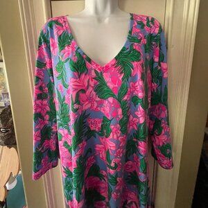 Lilly Pulitzer Tessa dress Cerise Pink Safari Sunset pattern XL